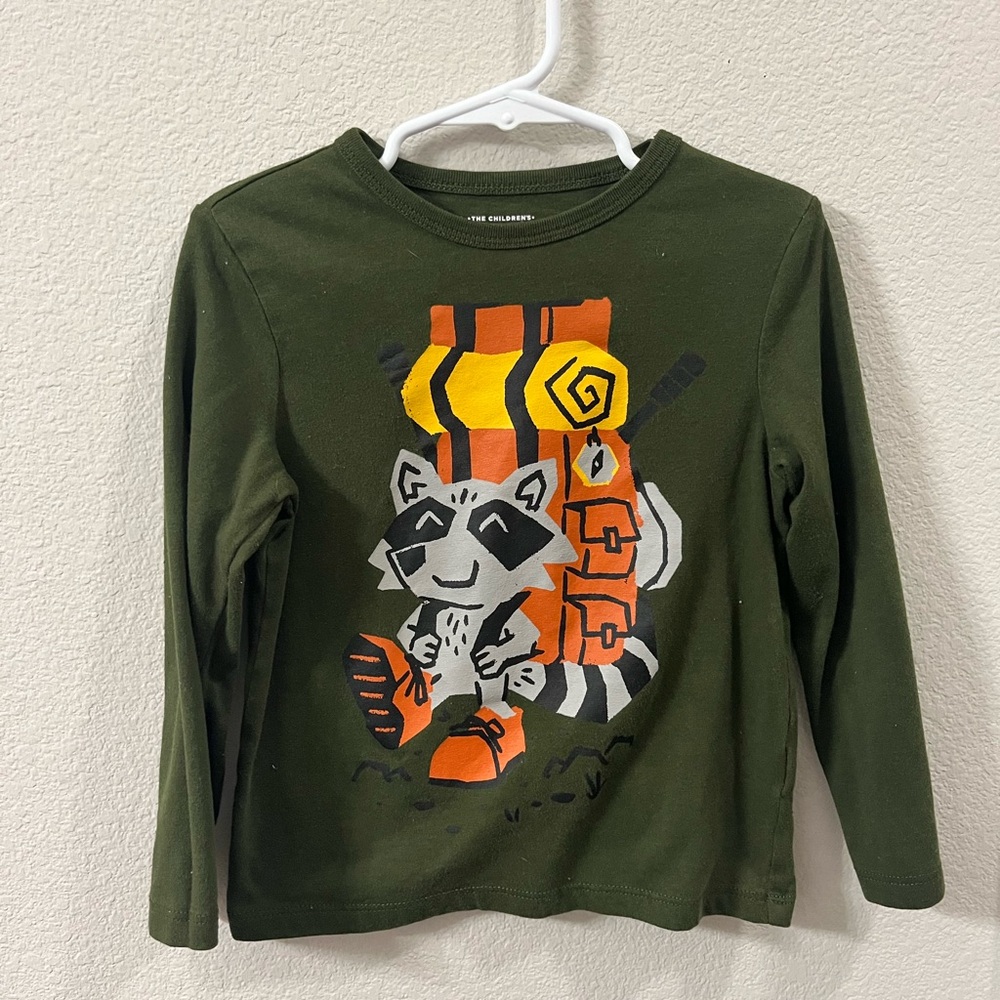 Long Sleeve Racoon Toddler Tee